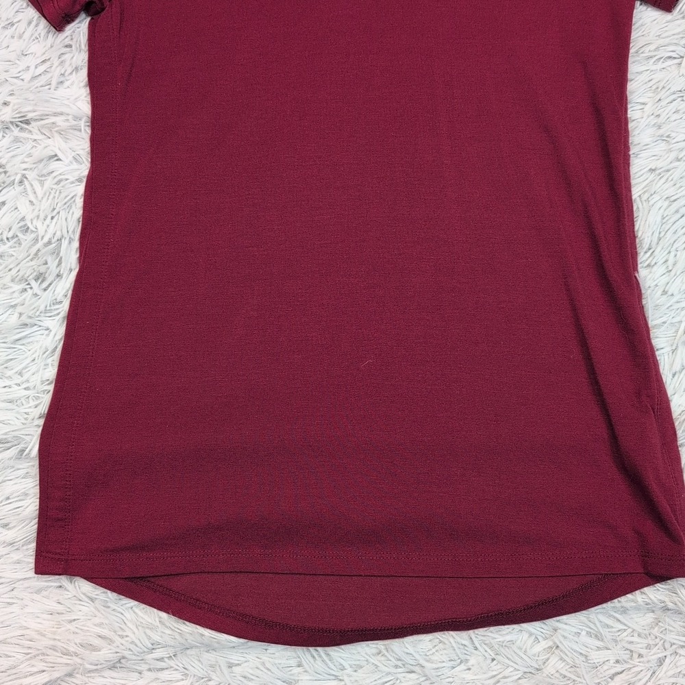 Athleta Shirt Womens XXS Maroon Tee Athletic‎ Stretch Active Wear Yoga Comfort - Picture 7 of 8